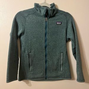 Green Patagonia youth better sweater jacket